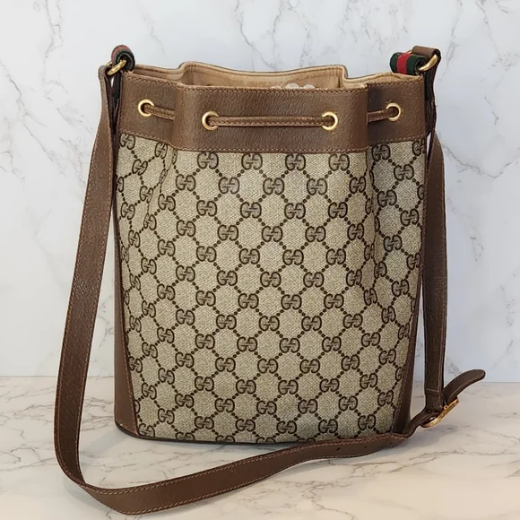 Gucci Vintage Sherry Line GG Bucket Bag